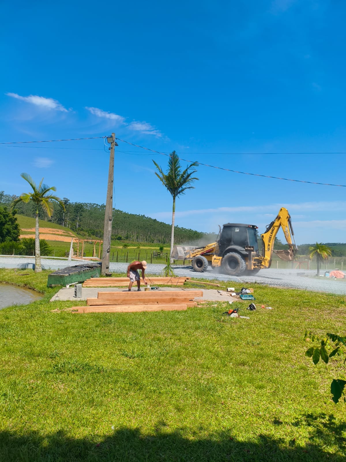 Registro da casa do Sítio Alto Padrão durante a execução da obra